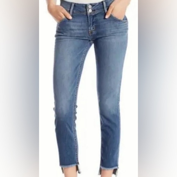 Hudson jeans cat midrise skinny jeans with step hem distressed size 27 - Picture 1 of 9
